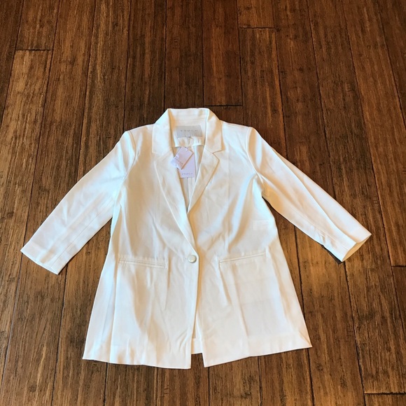 White Oversized Boyfriend Blazer - Picture 7 of 8